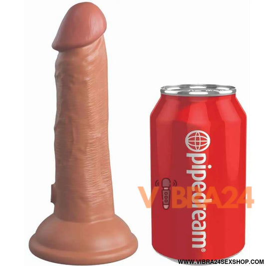 KING COCK - ELITE VIBRADOR REALÍSTICO E SILICONE 15.2 CM CARAMELO
