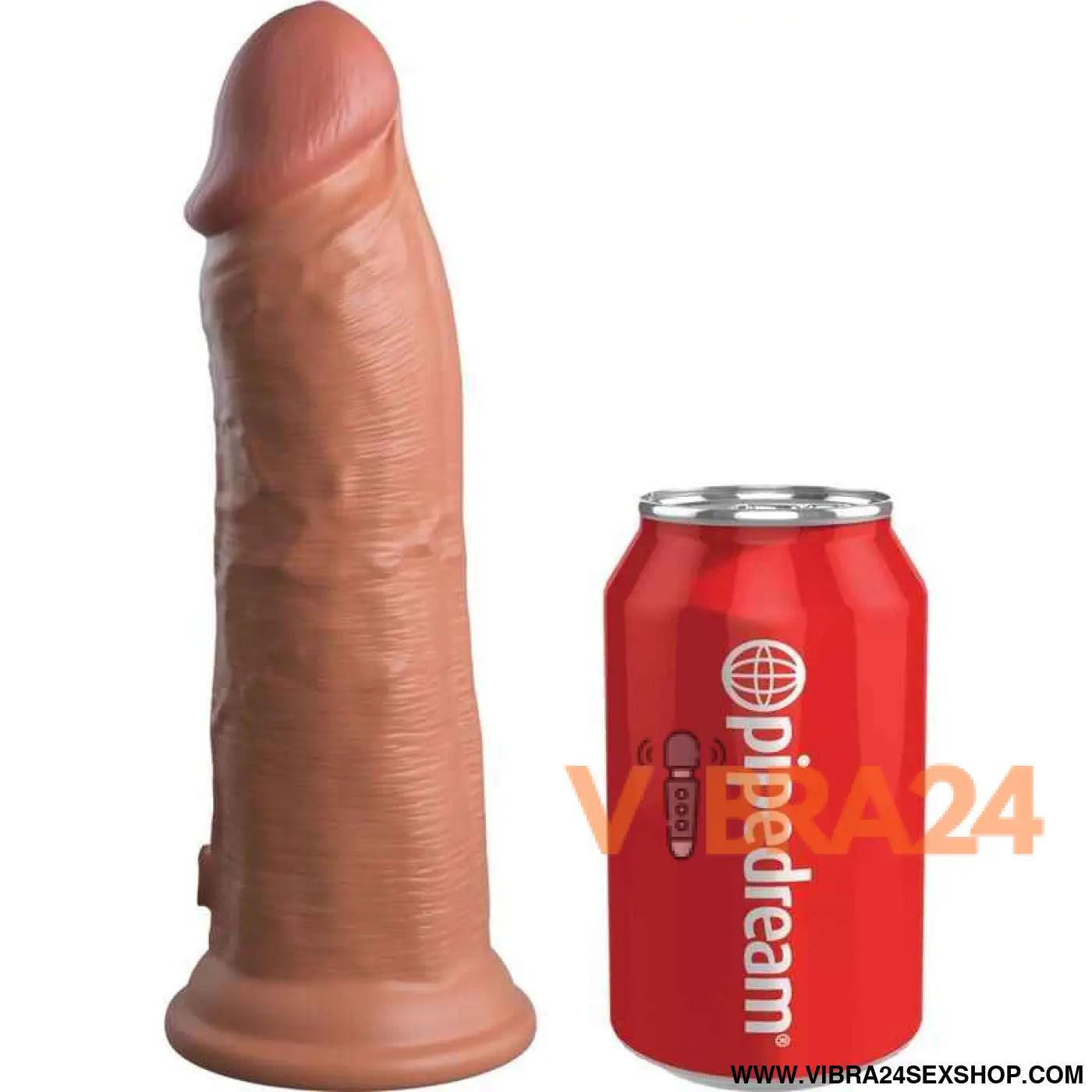 KING COCK - ELITE VIBRADOR REALÍSTICO E SILICONE 20.3 CM CARAMELO
