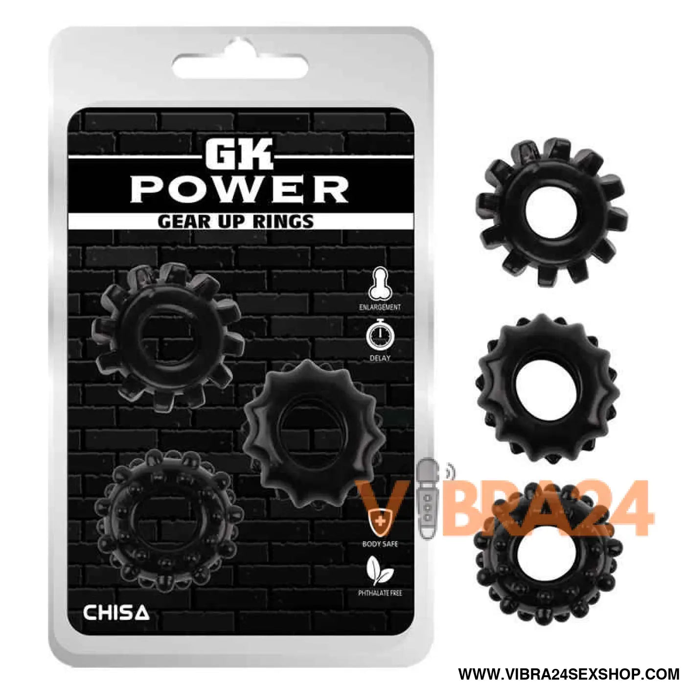 Kit 3 Cock Ring Gear Up Black