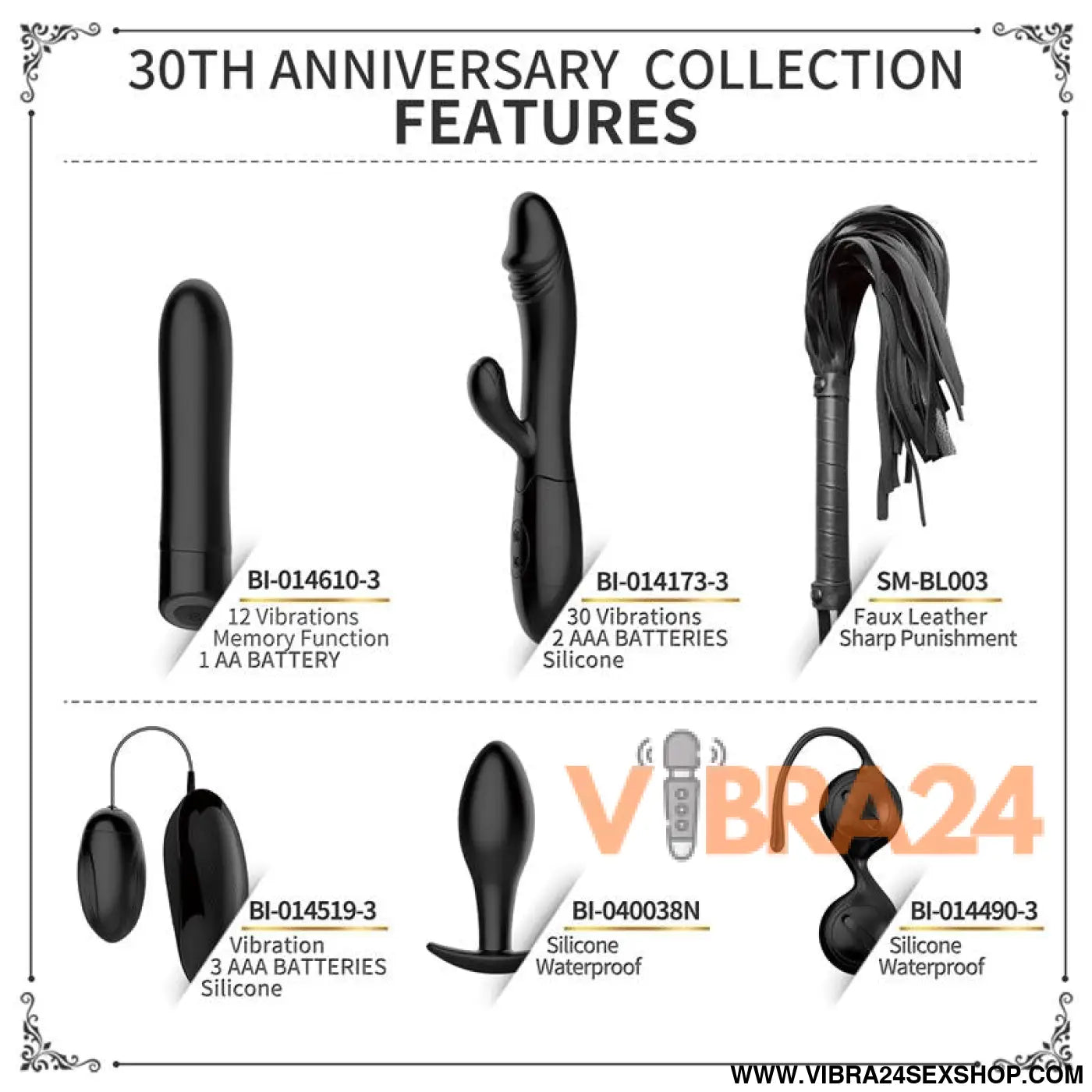 Kit 30 Anos com Vibrador Cereja Snappy e Estimulador Sampson