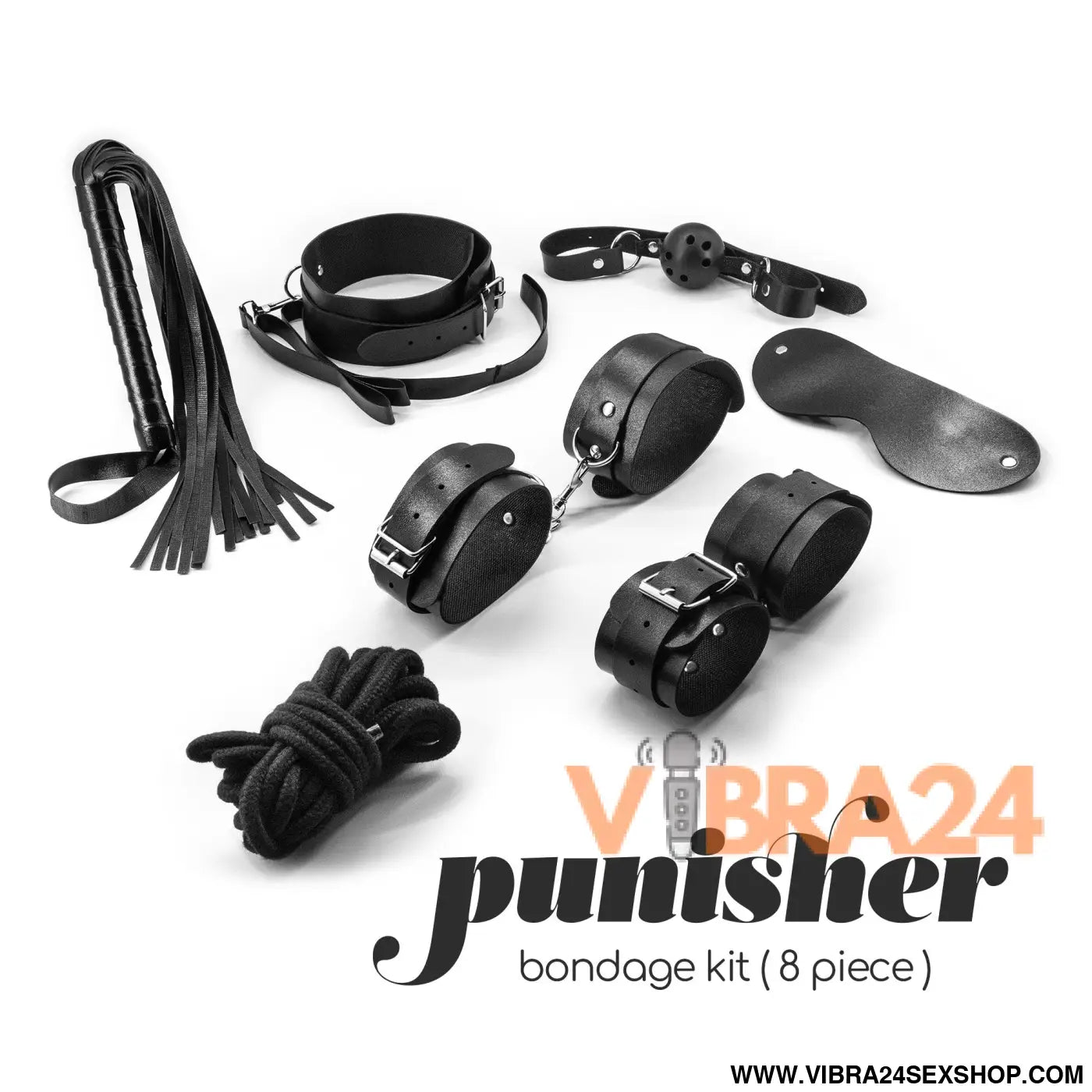 KIT BONDAGE PUNISHER COM 8 PEÇAS CRUSHIOUS