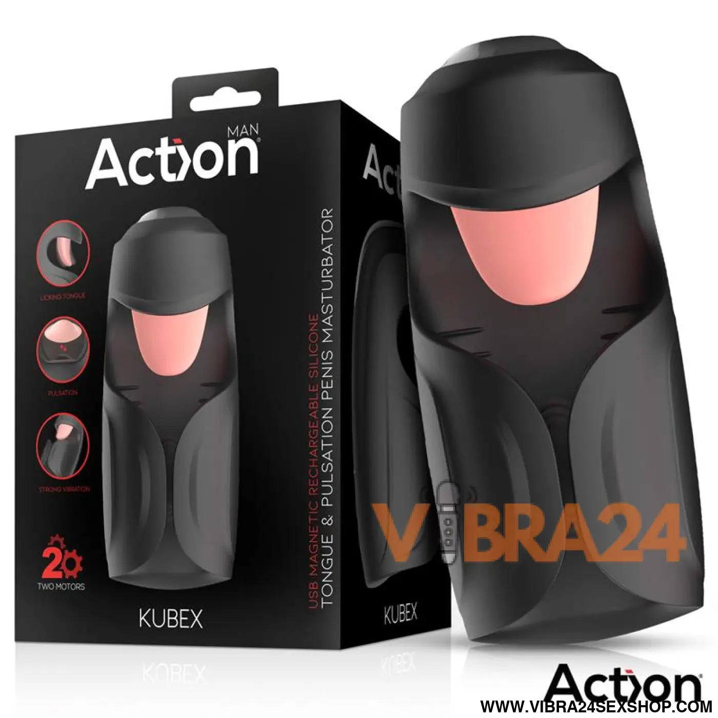 Kubex Masturbator with Licking Tongue Pulsation and Vibration