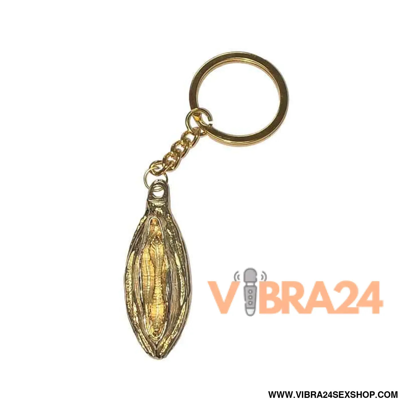 labia-shaped metal keychain Golden