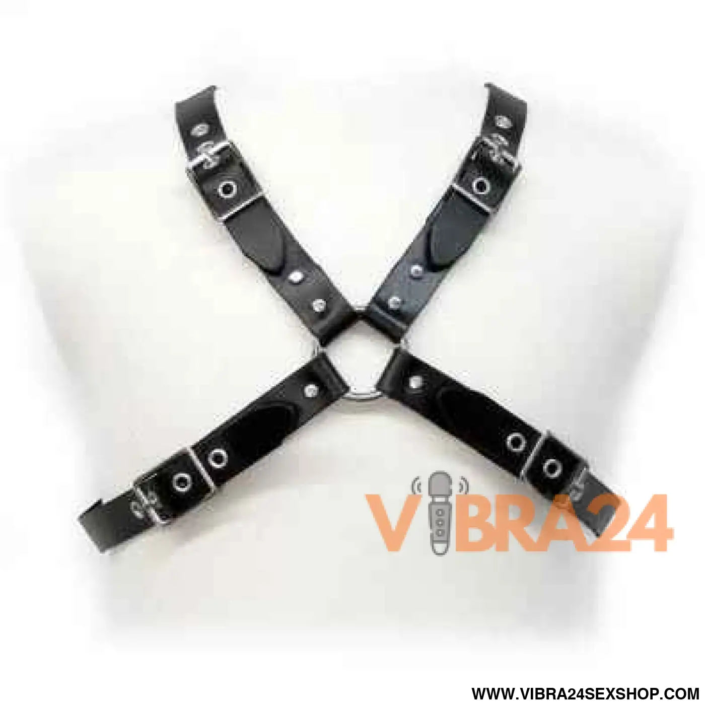 LEATHER BODY - ARNÊS DE FIVELA PRETA PARA HOMENS