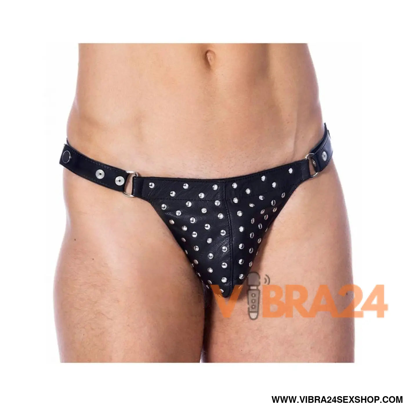 Leather G-string Adjustable with Rivets