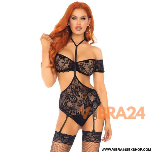 LEG AVENUE - CONJUNTO DUAS PEÇAS TOP & TEDDY S/M