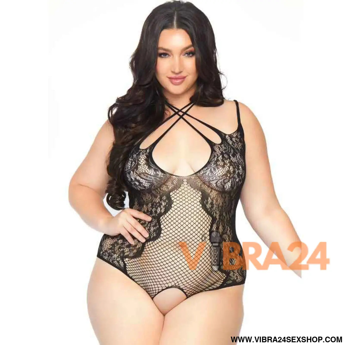 LEG AVENUE - TEDDY SEM CROTHLESS 1X-2X