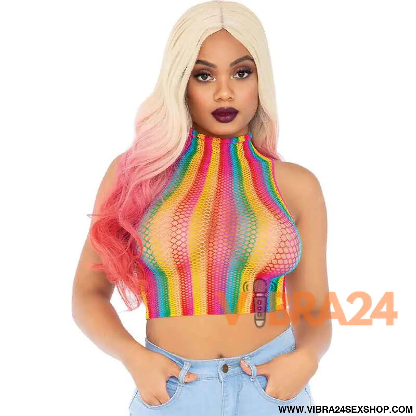 LEG AVENUE - TOP NET MULTICOLOR