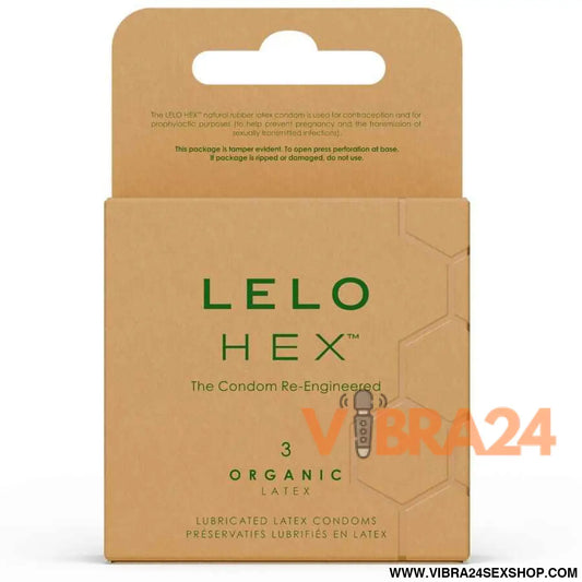 LELO - CAIXA DE PRESERVATIVOS ORGÂNICOS HEX 3 UNIDADES
