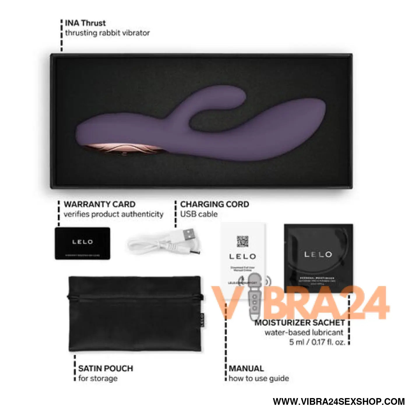LELO - INA THRUST RABBIT VIBRADOR DE EMPURRA ROXO