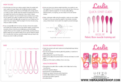 LESLIE - Conjunto Kegel Exercícios Assoalho Pélvico 6 PCS - VIBRA24 SEXSHOP