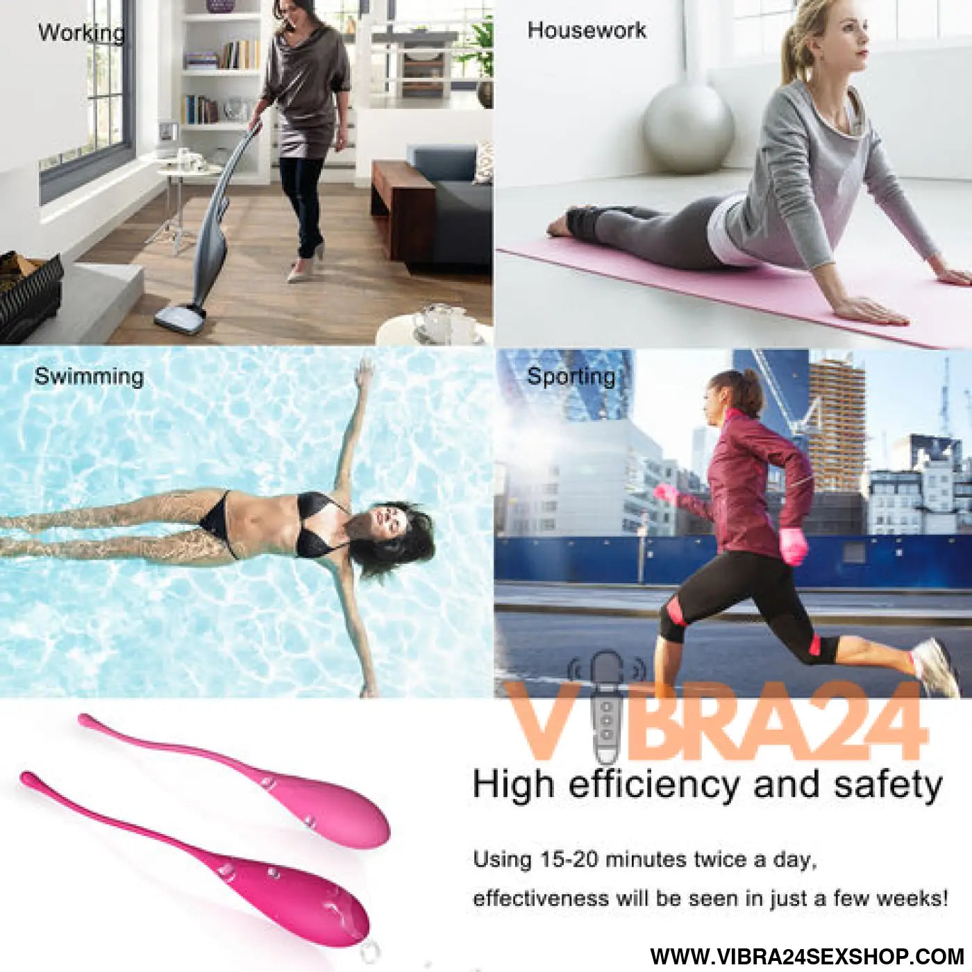 LESLIE - Conjunto Kegel Exercícios Assoalho Pélvico 6 PCS - VIBRA24 SEXSHOP