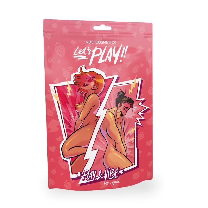 NUEI Cosmetics – Let's Play!! Play and Vibe: Conjunto com Lubrificante e Vibrator Líquido Morango para Sensações Intensificadas