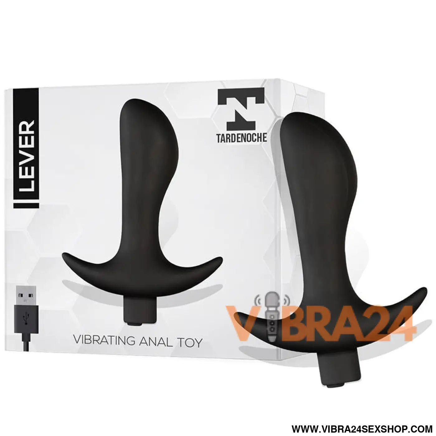 Lever Anal Plug with Vibration USB Silicone