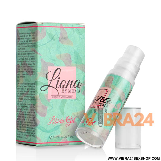 Liona by moma gel libido líquido vibra24 em embalagem spray verde translúcido com caixa rosa para loja erotica