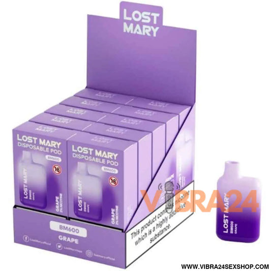 LOST MARY - (EXPOSITOR PROFESSIONAL PACK -10 UNIDADES) BM600 NICOTINE VAPER 2% UVA DESCARTÁVEL
