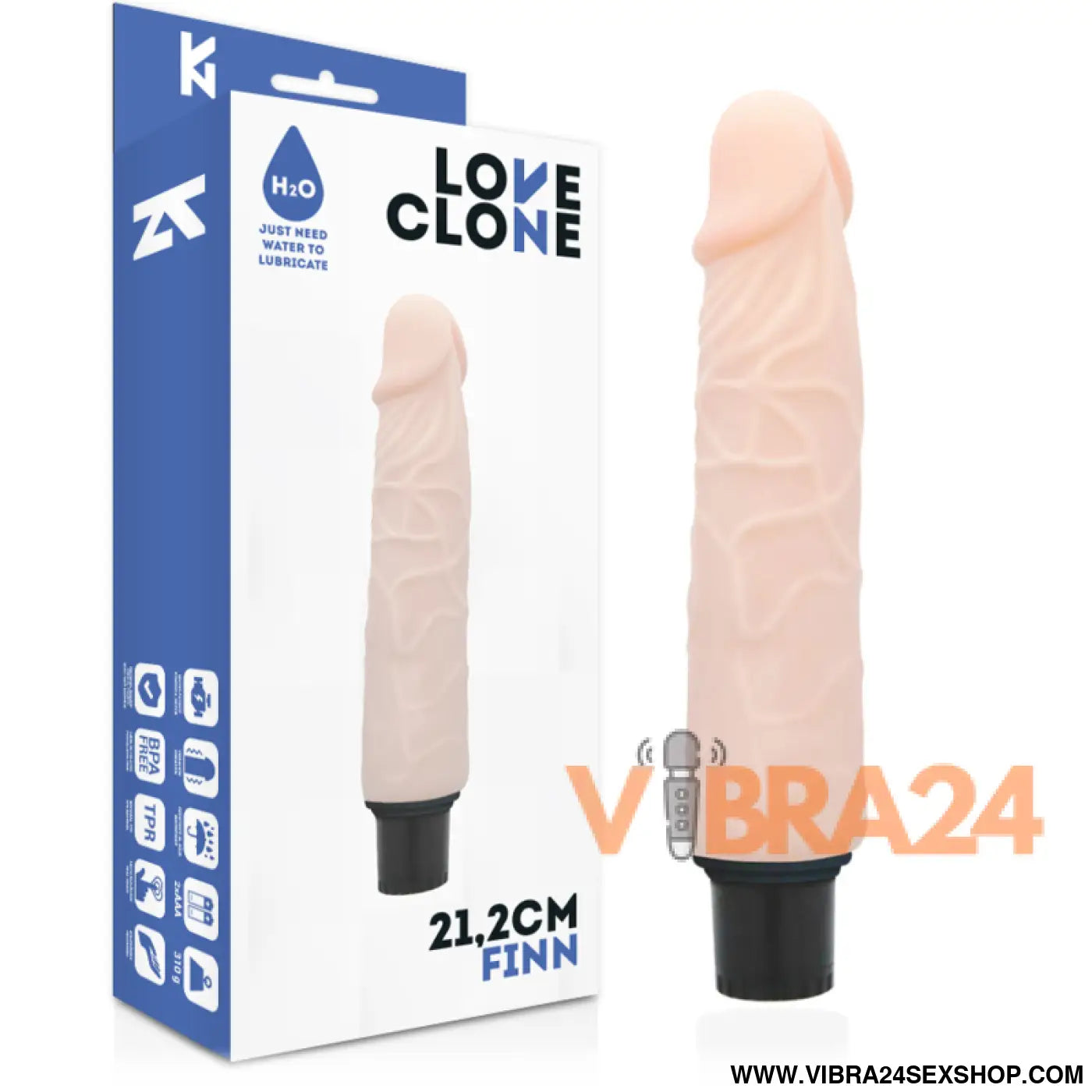 LOVECLONE - VIBRADOR AUTO LUBRIFICANTE FINN 21.2 CM -O- 3.8
