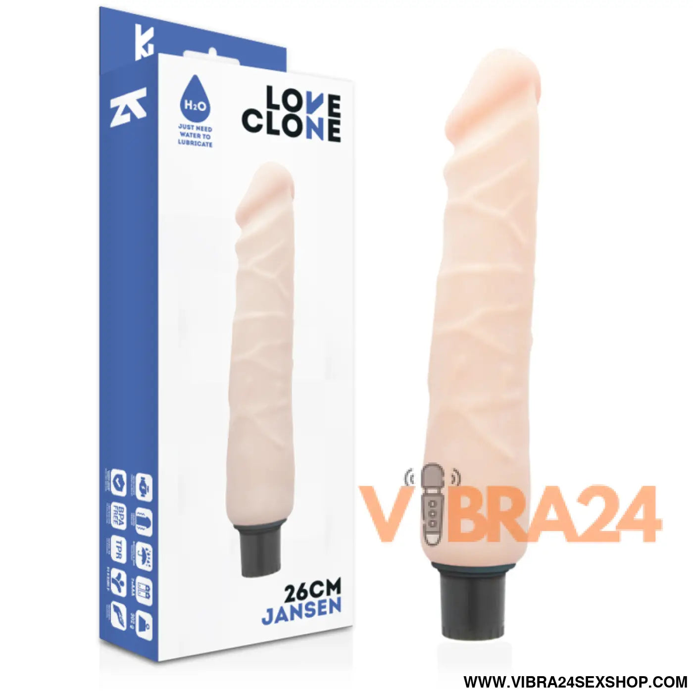 LOVECLONE - VIBRADOR AUTO LUBRIFICANTE JANSEN 26 CM -O- 4.2