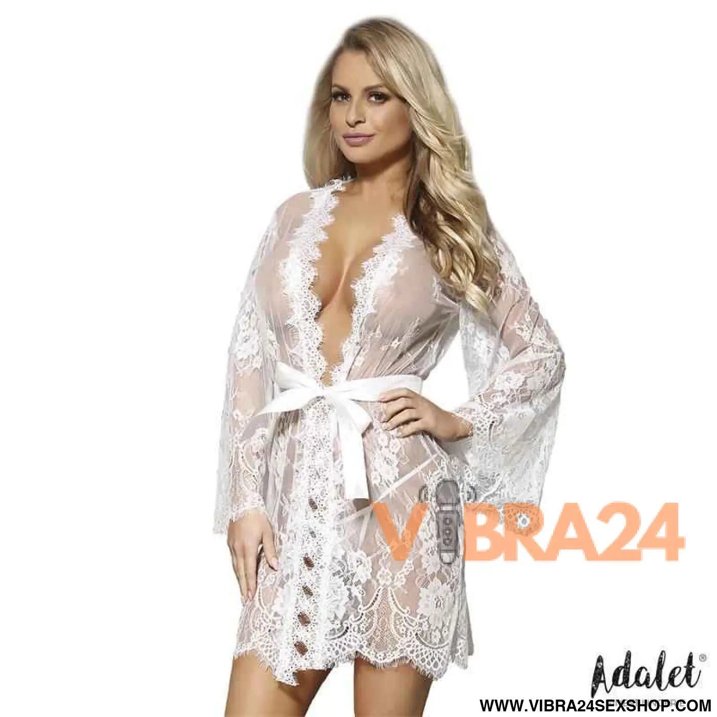 Lucy Semi Transparent Peignoir and Thong White