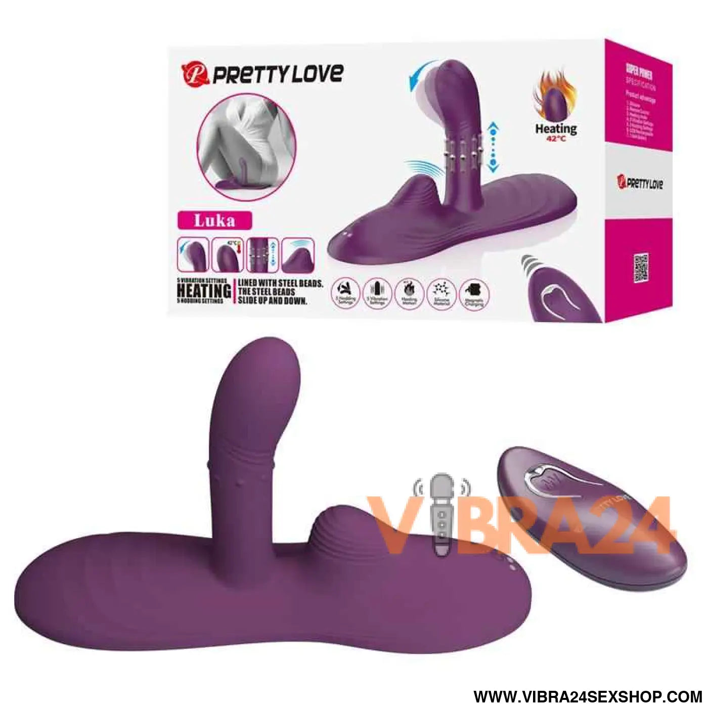 Luka Seat with Vibrator Finger Heat Effect and Rotating Beads