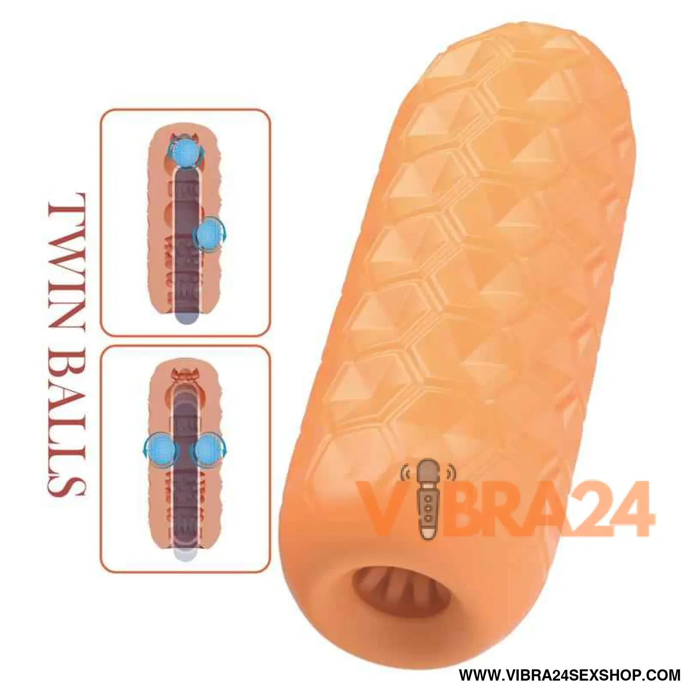 Male Masturbator HoneyComb with 2 Internal Balls