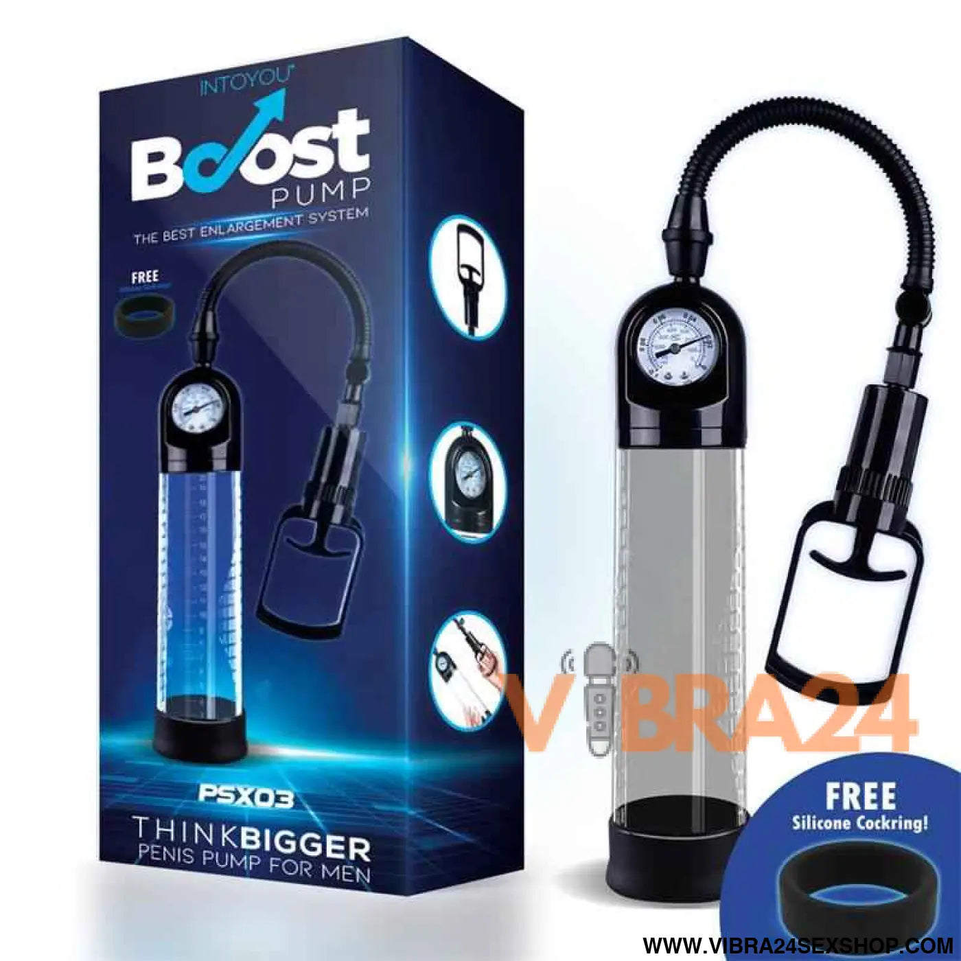 Manual Penis Pump with Valve PSX03 Crystal