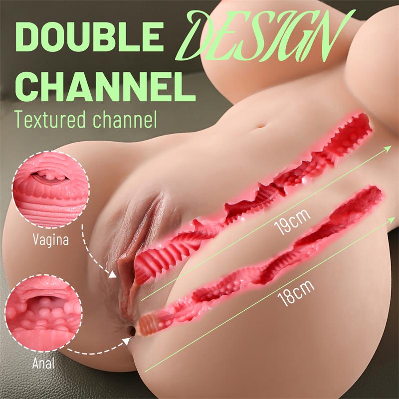 Marita – Torso Masturbador: Realismo Premium com Torso Feminino em TPR e Canais Duplos Texturizados