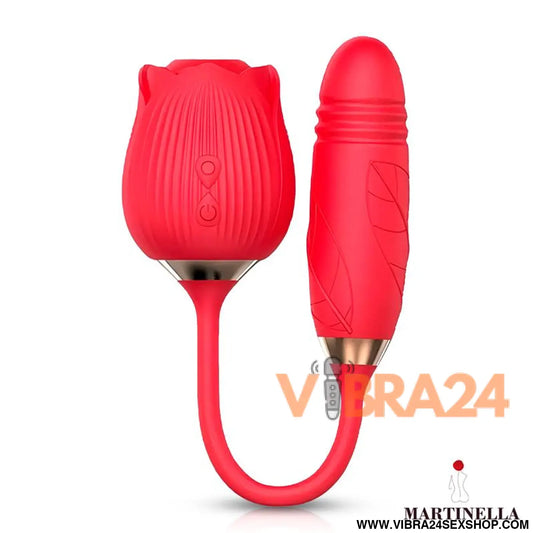 Martinella – Airflow Rose: Estimulador 2 em 1 com Rosa de Sucção e Ovo Movimento para Prazer Completo