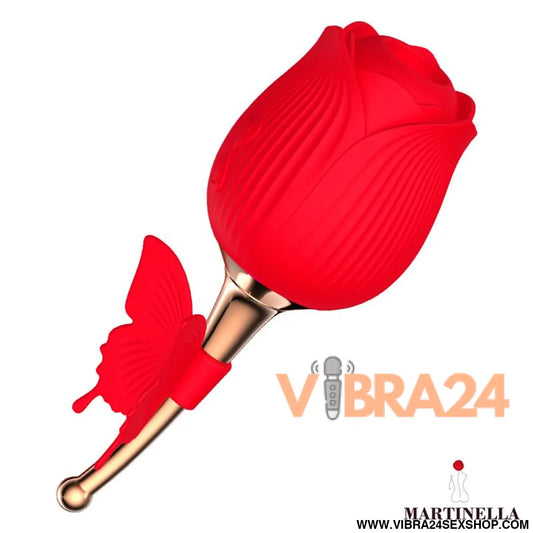 Martinella – Rose: Estimulador 2 em 1 com Sucção Vibração e Borboleta Móvel para Prazer Versátil