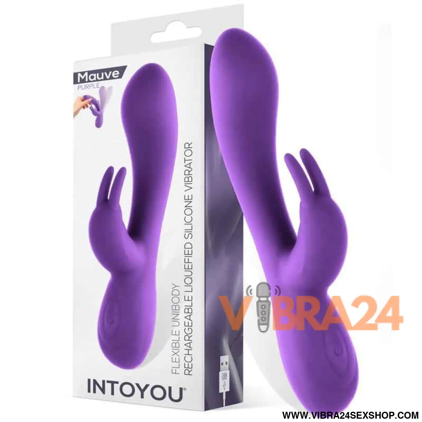 Mauve Liquefied Silicone Unibody Vibe USB Purple