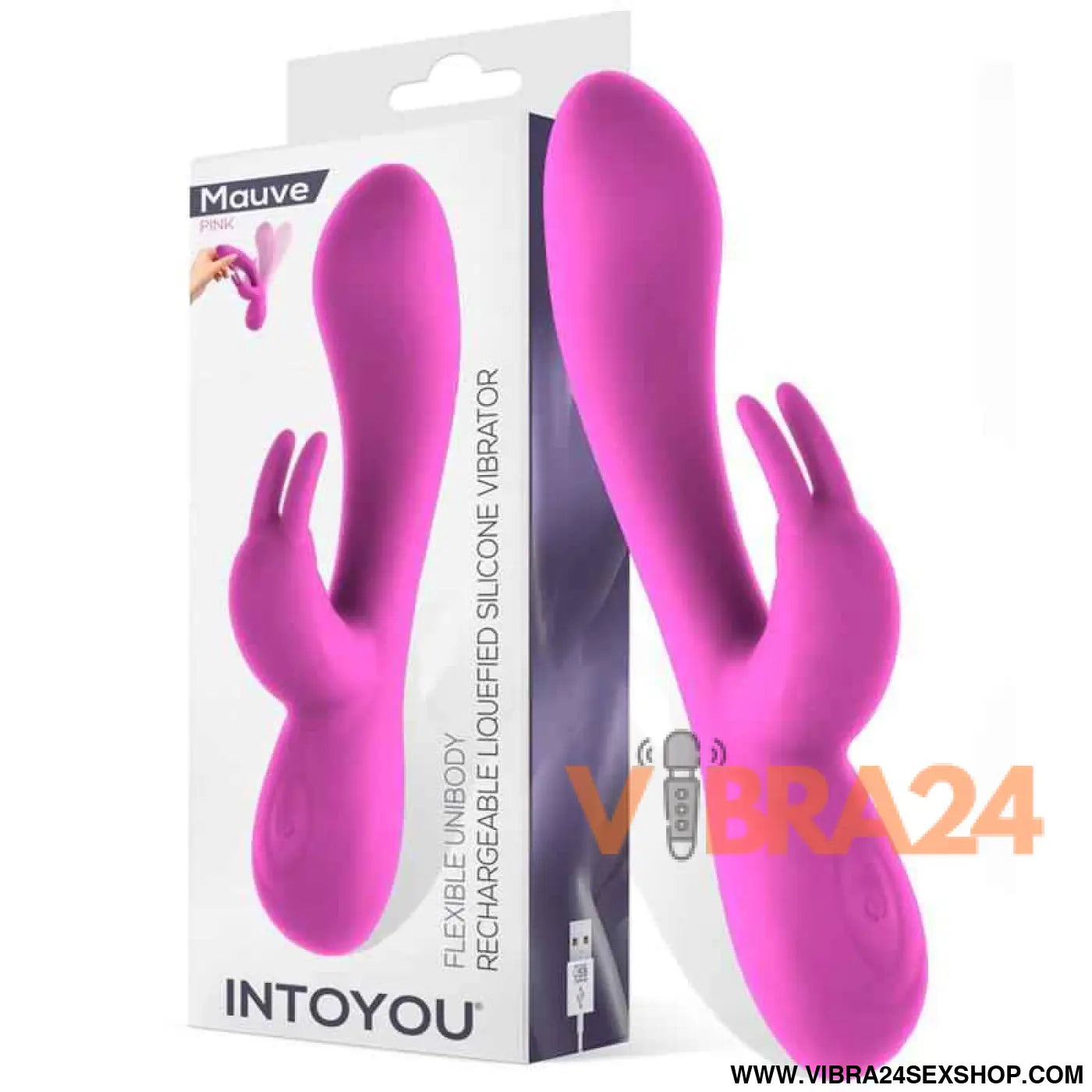 Mauve Unibody Liquefied Silicone Vibe USB Pink