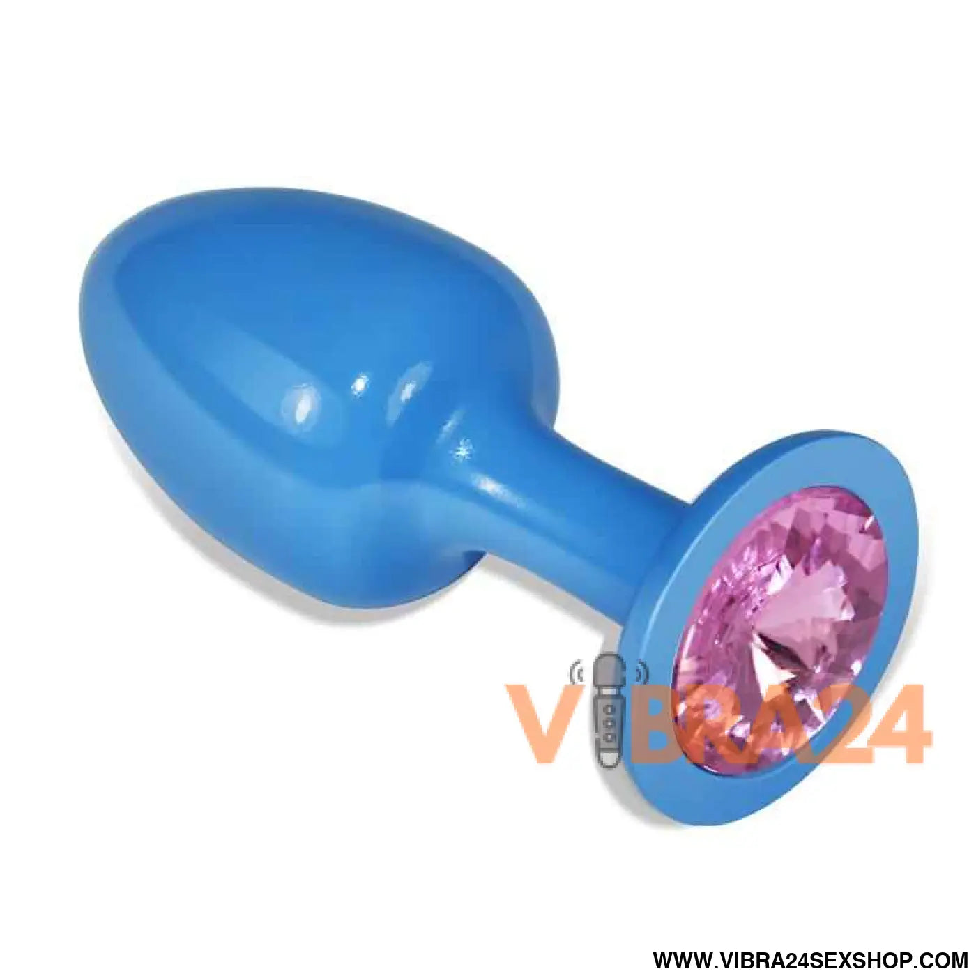 Metal Butt Plug Blur Rosebud with Pink Jewel