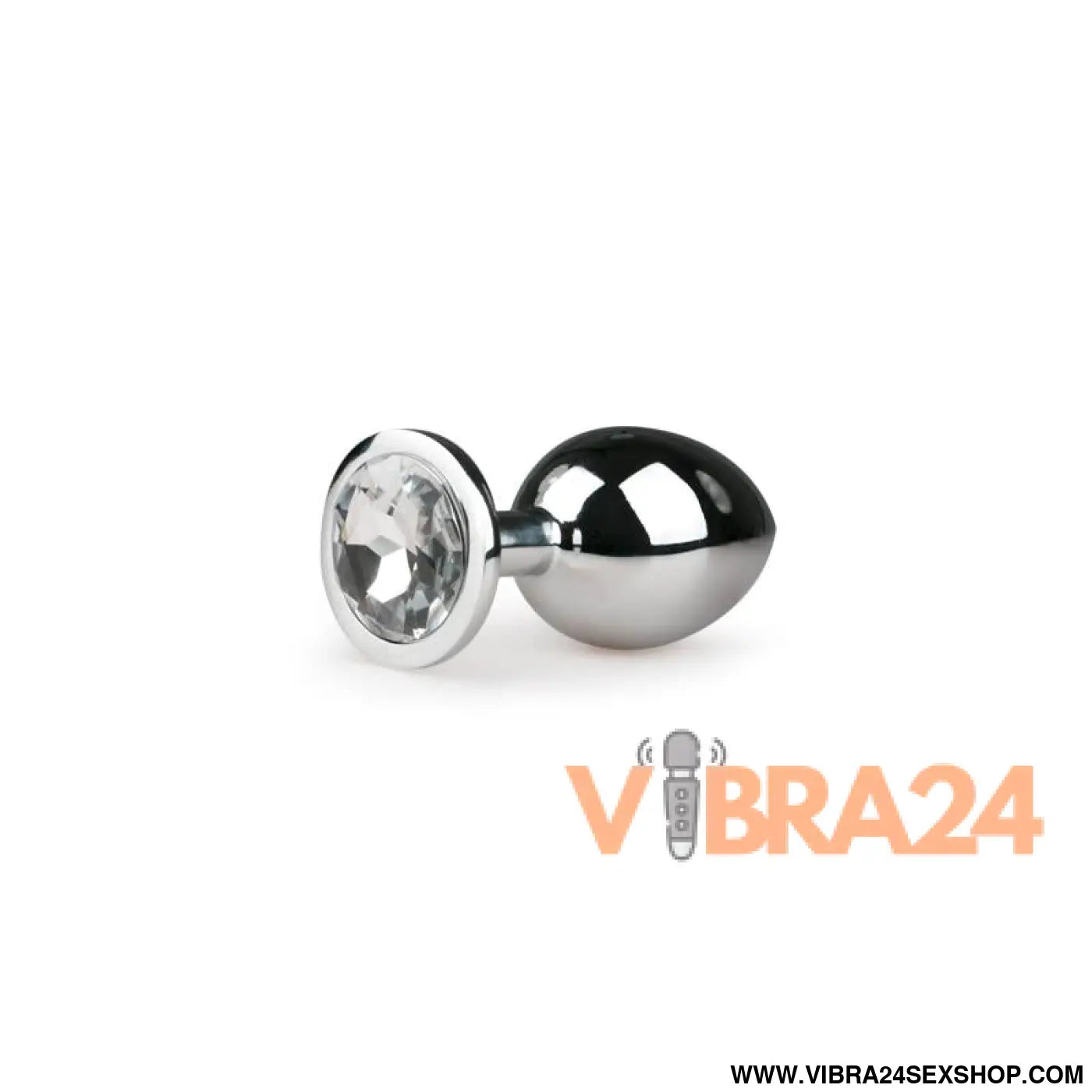 Metal Butt Plug No. 2 - Silver/Clear