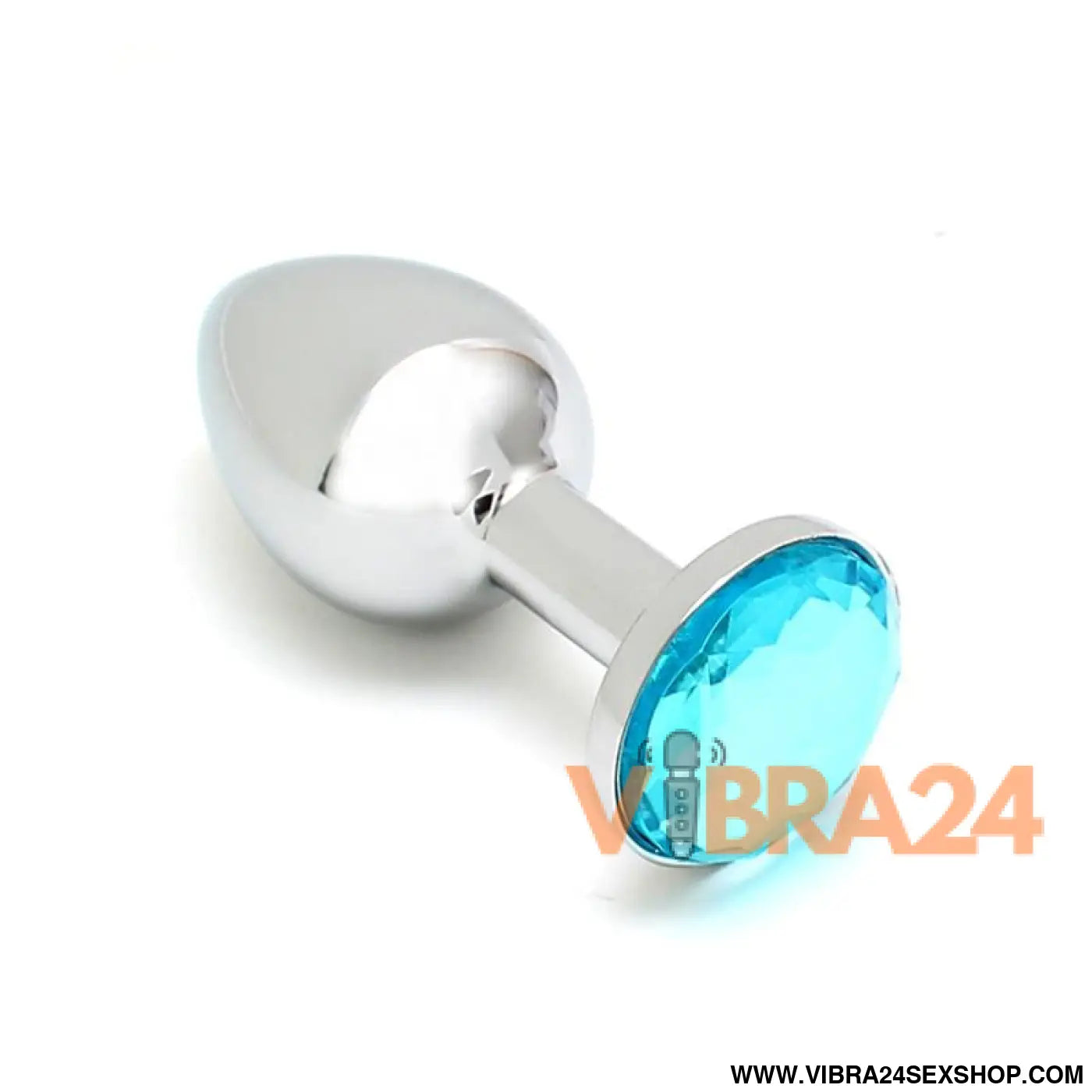 Metal Butt Plug Sofia Blue Jewel