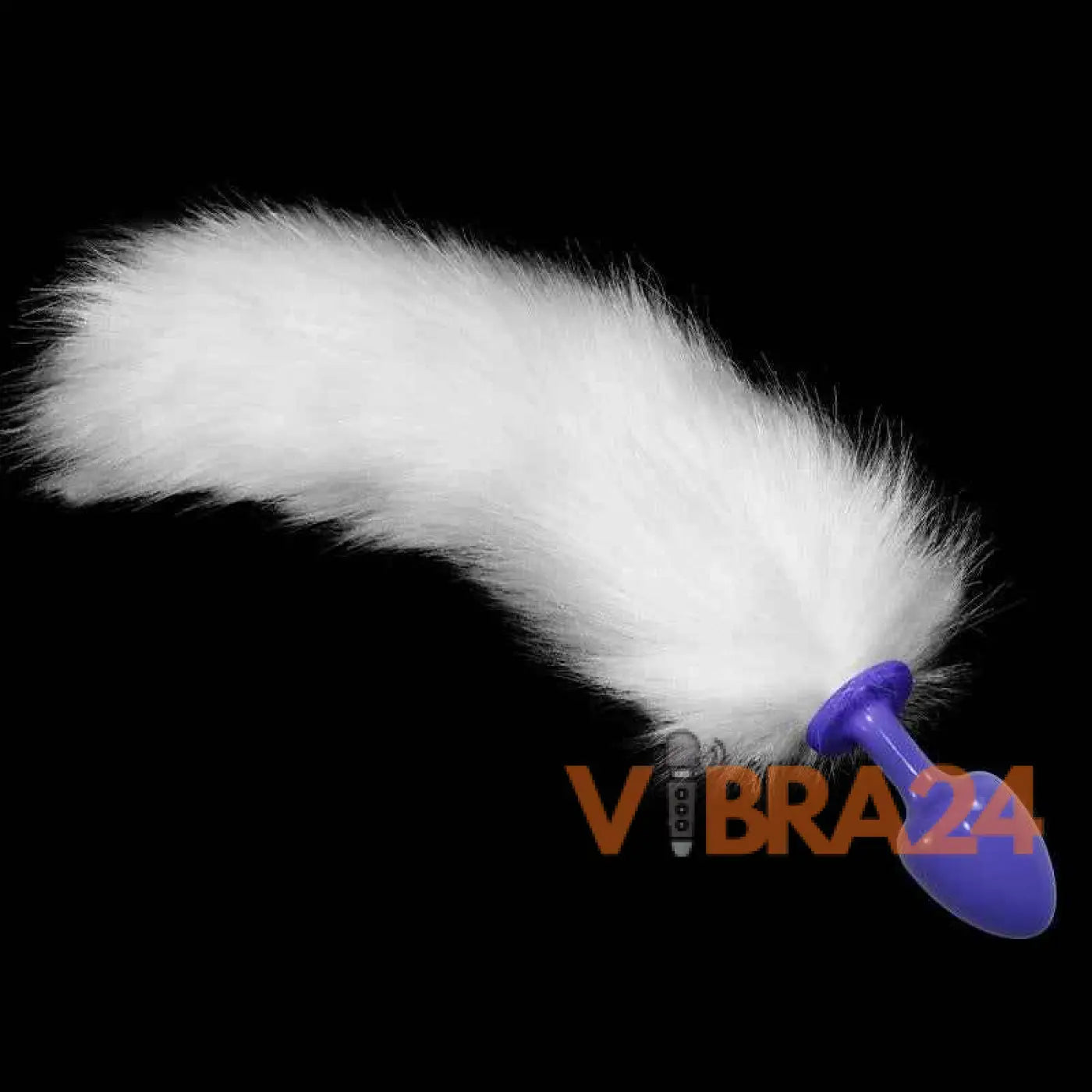 Metal Butt Plug with White Fox Tail