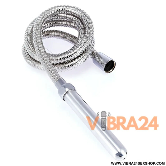 Duche íntimo metal hard com chuveiro metálico prateado e mangueira flexível em aço para loja erotica vibra24 sexshop