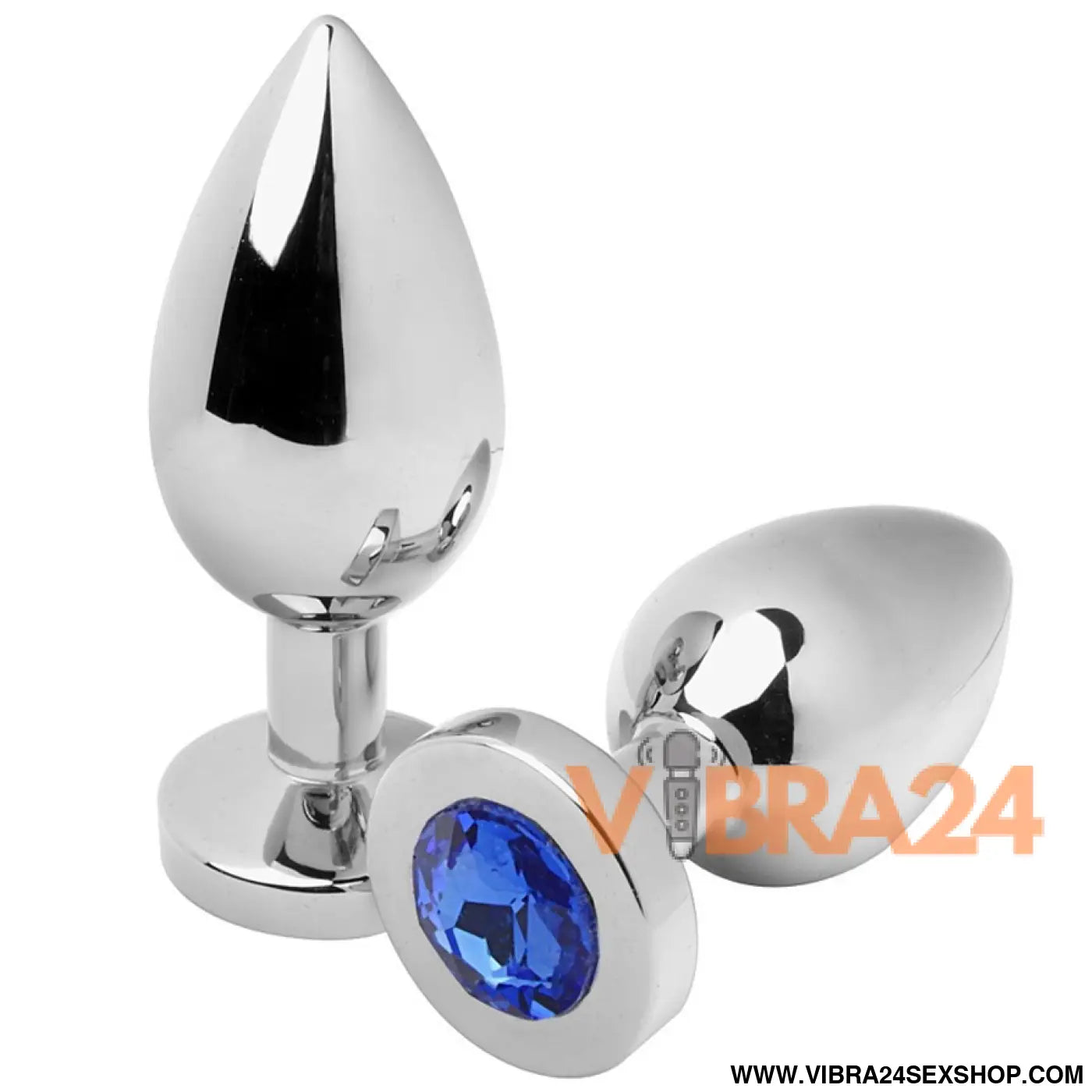 METAL HARD - PLUG ANAL DIAMANTE AZUL PEQUENO 5,71CM