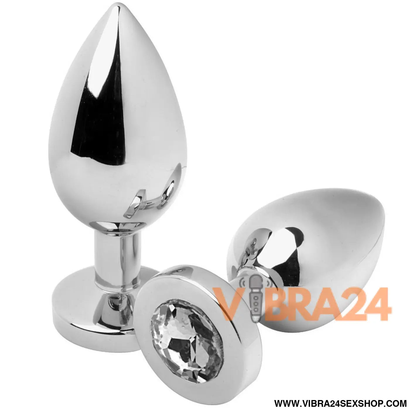 METAL HARD - PLUG ANAL DIAMANTE TRANSPARENTE PEQUENO 5.71CM