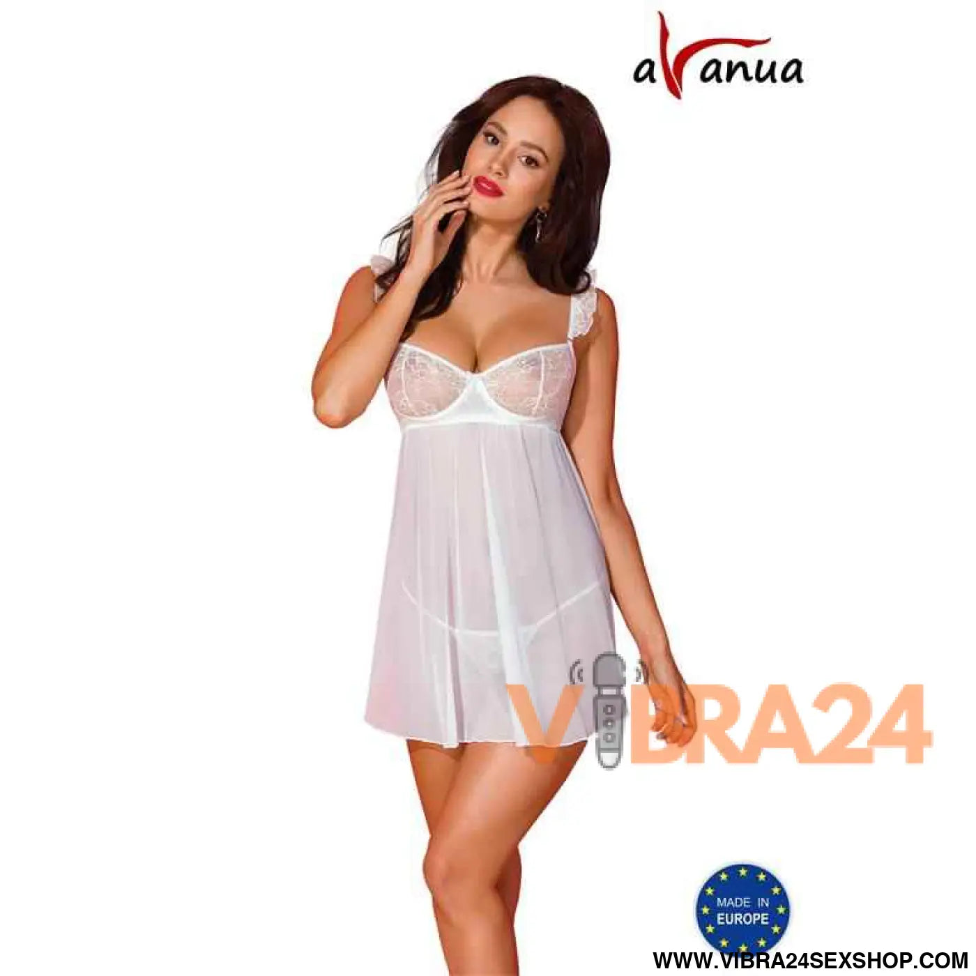 Milagros Chemise and Thong White - Size (interno):S/M