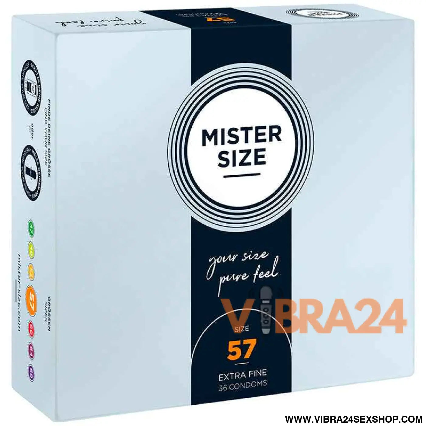MISTER SIZE - PRESERVATIVO TAMANHO L 57 MM (36 UNIDADES)