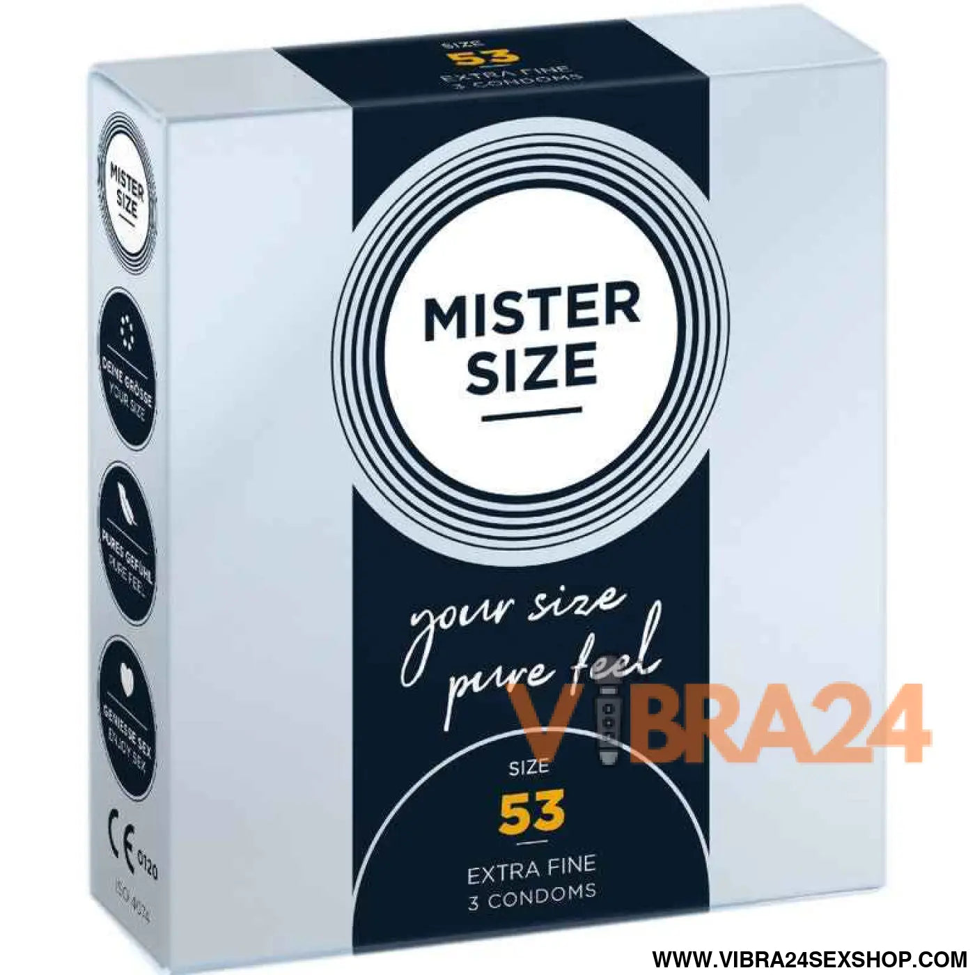 MISTER SIZE - PRESERVATIVO TAMANHO M 53 MM (3 UNIDADES)
