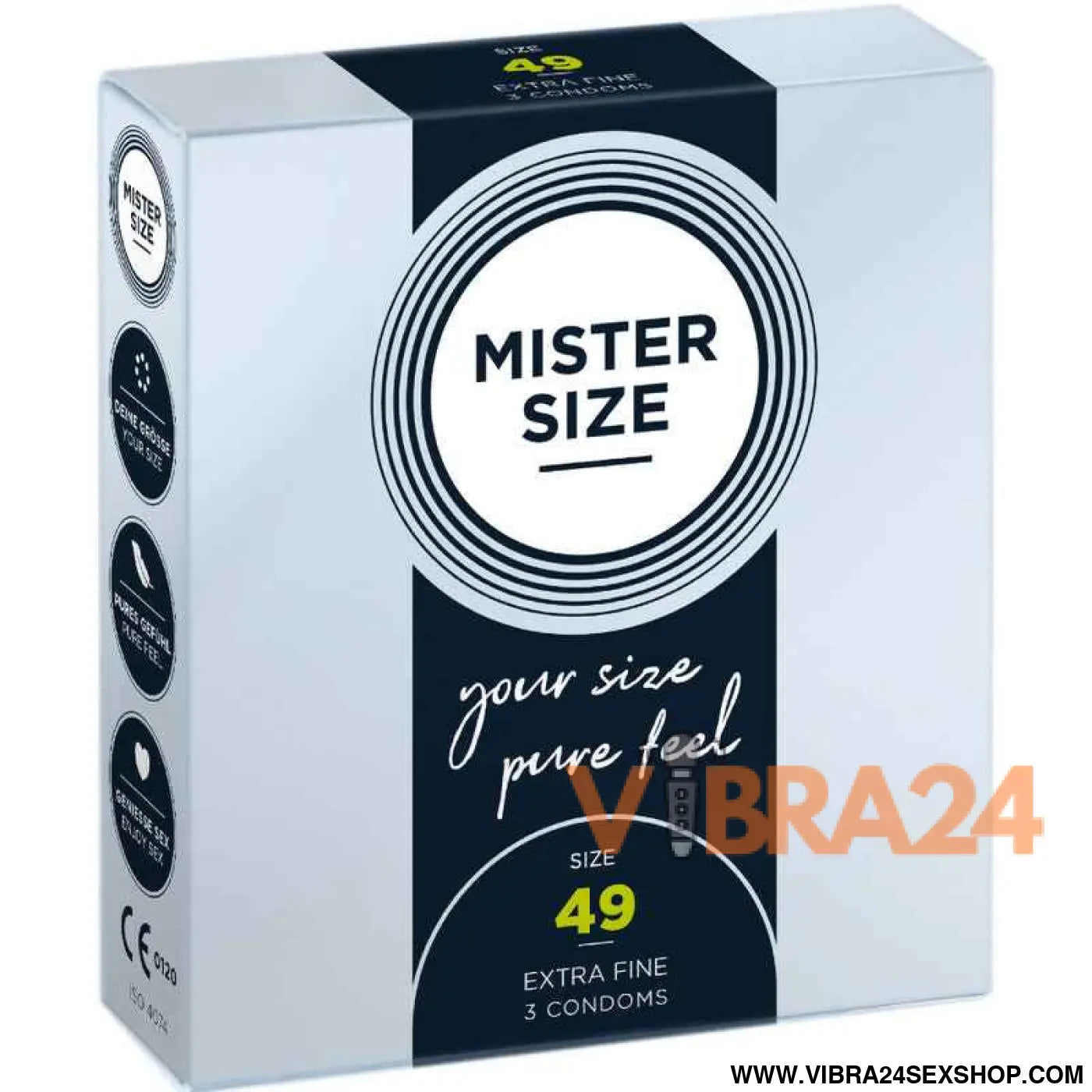 MISTER SIZE - PRESERVATIVO TAMANHO S 49 MM (3 UNIDADES)