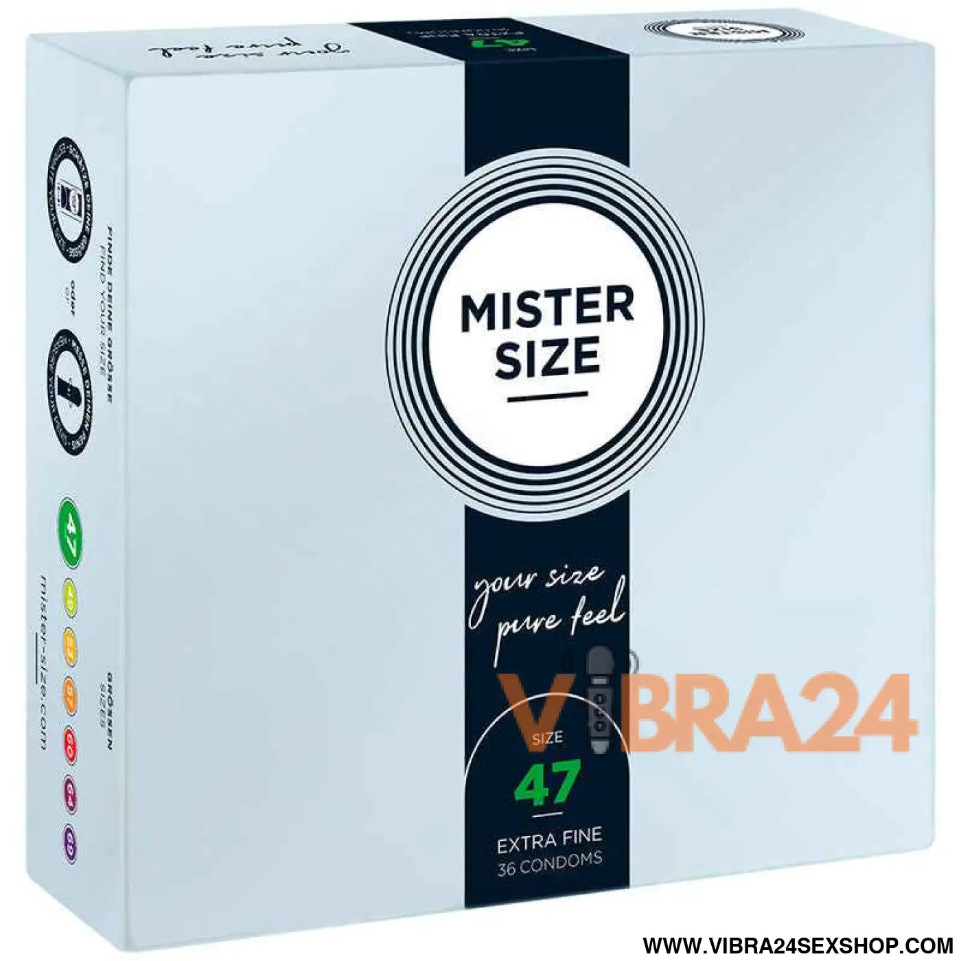 MISTER SIZE - PRESERVATIVOS TAMANHO XS 47 MM (36 UNIDADES)