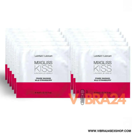 MIXGLISS - LUBRIFICANTE BASE DE GUA SABOR MORANGO 12 DOSE ÚNICA 4 ML
