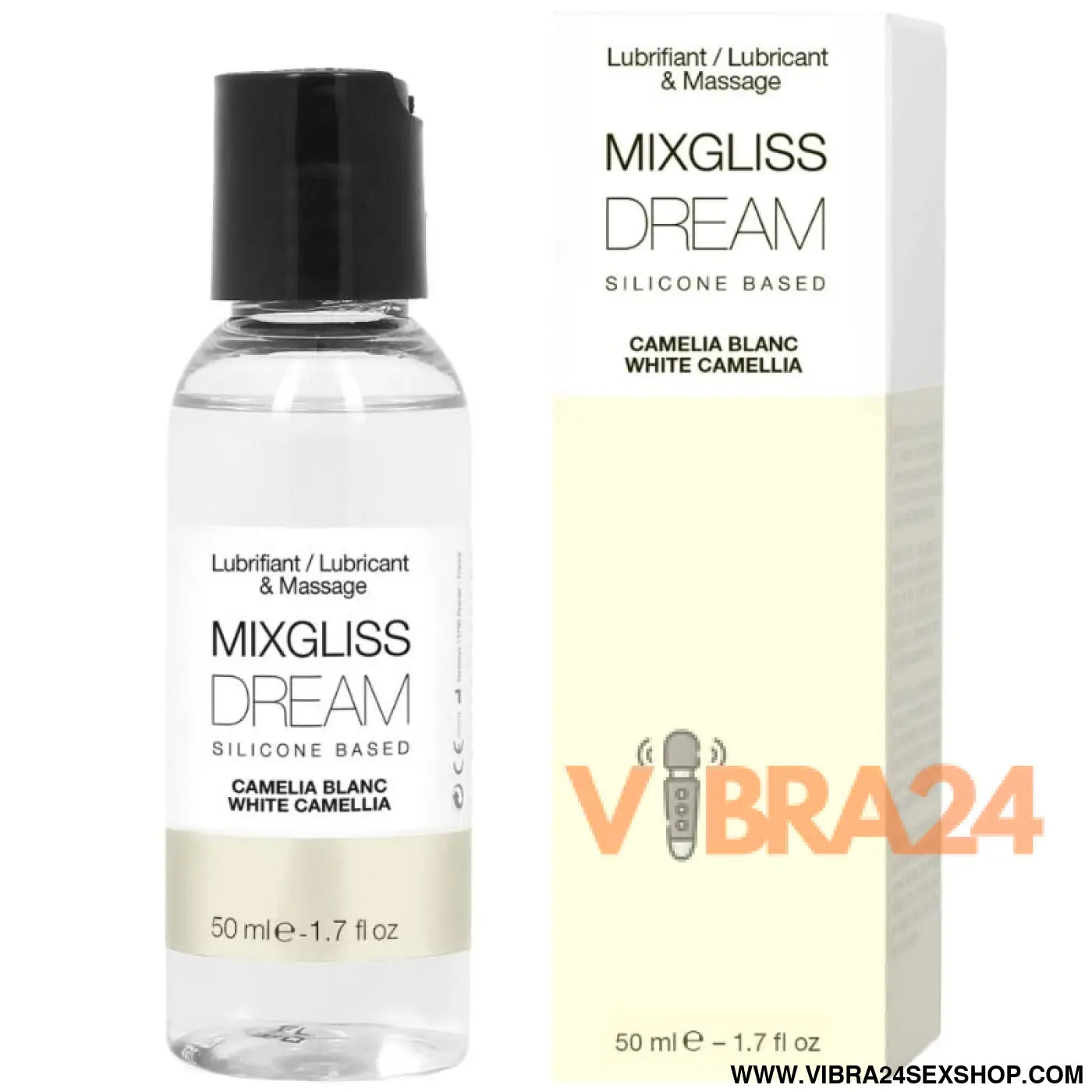 MIXGLISS - LUBRIFICANTE DE SILICONE DREAM WHITE CAMELIA 50 ML