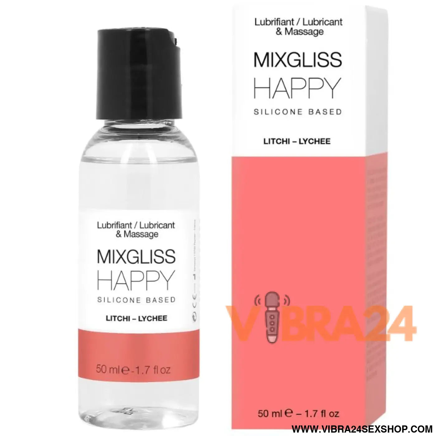 MIXGLISS - LUBRIFICANTE DE SILICONE HAPPY LITCHI 50 ML