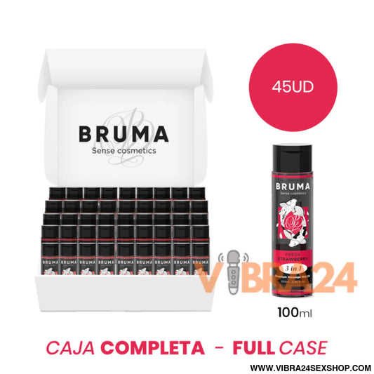 MOQ 45 - BRUMA ÓLEO DE MASSAGEM PREMIUM EFEITO CALOR SABOR MORANGO 3 EM 1 - 100 ML