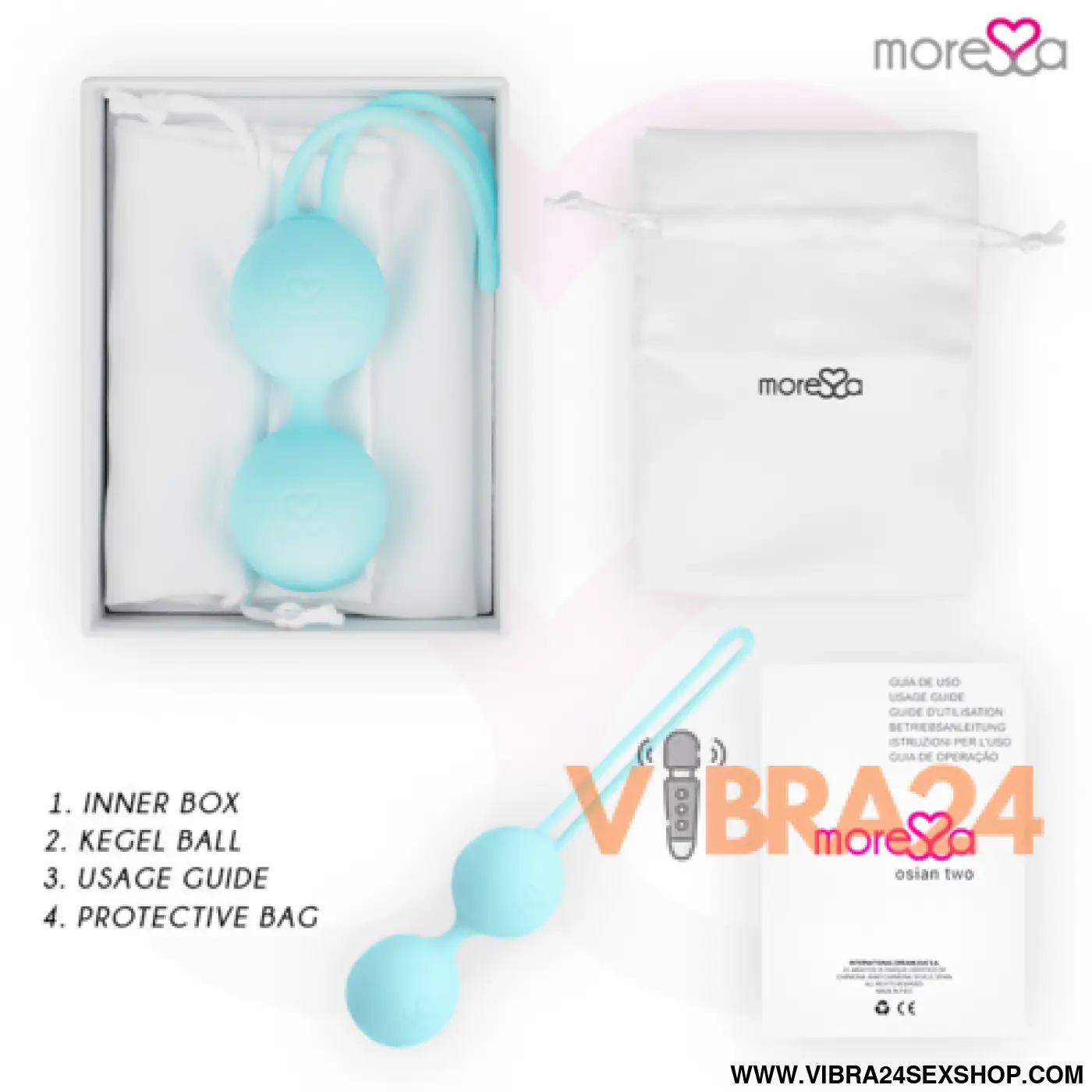 MOR Essa Osian Dois Silicone Turquesa Premium - Bolas Chinesas Moressa para Conforto e Estilo no Dia a Dia - VIBRA24 SEXSHOP