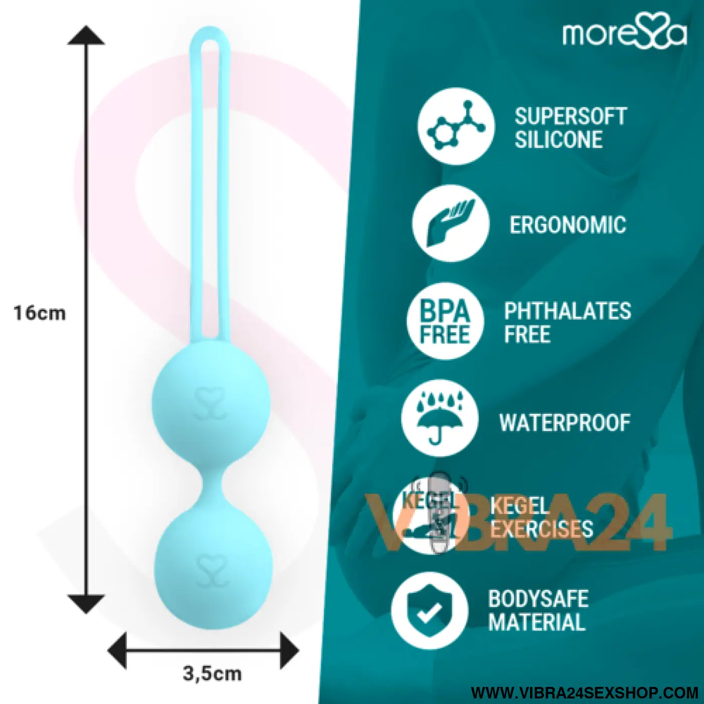 MOR Essa Osian Dois Silicone Turquesa Premium - Bolas Chinesas Moressa para Conforto e Estilo no Dia a Dia - VIBRA24 SEXSHOP