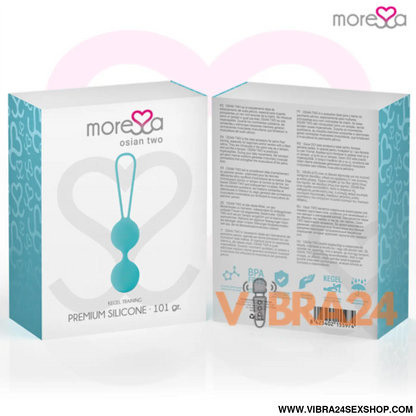 MOR Essa Osian Dois Silicone Turquesa Premium - Bolas Chinesas Moressa para Conforto e Estilo no Dia a Dia - VIBRA24 SEXSHOP